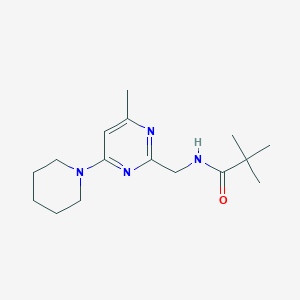 N-((4-methyl-6-(piperidin-1-yl)pyrimidin-2-yl)methyl)pivalamide
