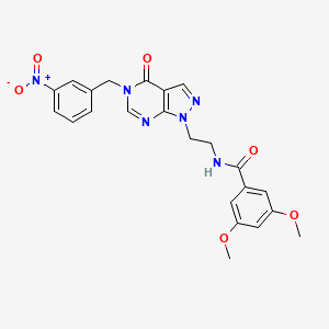 3,5-dimethoxy-N-(2-(5-(3-nitrobenzyl)-4-oxo-4,5-dihydro-1H-pyrazolo[3,4-d]pyrimidin-1-yl)ethyl)benzamide