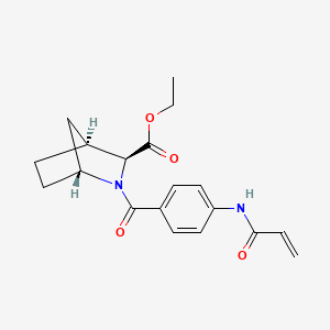 molecular formula C19H22N2O4 B2558688 Ethyl (1R,3S,4S)-2-[4-(prop-2-enoylamino)benzoyl]-2-azabicyclo[2.2.1]heptane-3-carboxylate CAS No. 2361586-25-4