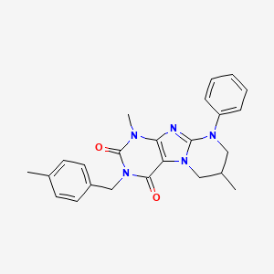 1,7-dimethyl-3-(4-methylbenzyl)-9-phenyl-6,7,8,9-tetrahydropyrimido[2,1-f]purine-2,4(1H,3H)-dione