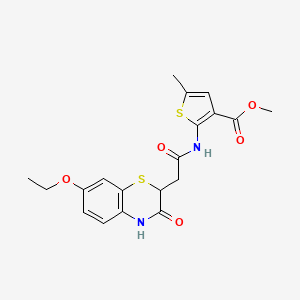 methyl 2-(2-(7-ethoxy-3-oxo-3,4-dihydro-2H-benzo[b][1,4]thiazin-2-yl)acetamido)-5-methylthiophene-3-carboxylate