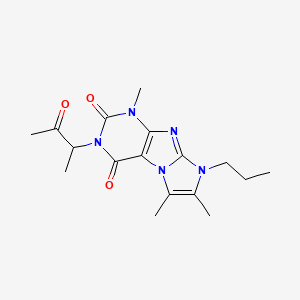 molecular formula C17H23N5O3 B2558696 4,7,8-三甲基-2-(3-氧代丁-2-基)-6-丙基嘌呤[7,8-a]咪唑-1,3-二酮 CAS No. 878412-41-0