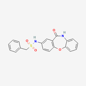 molecular formula C20H16N2O4S B2558697 N-(11-oxo-10,11-dihydrodibenzo[b,f][1,4]oxazepin-2-yl)-1-phenylmethanesulfonamide CAS No. 922137-82-4