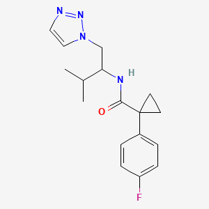 molecular formula C17H21FN4O B2558700 1-(4-fluorophenyl)-N-(3-methyl-1-(1H-1,2,3-triazol-1-yl)butan-2-yl)cyclopropanecarboxamide CAS No. 2034307-17-8