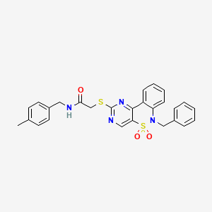 2-[(6-benzyl-5,5-dioxido-6H-pyrimido[5,4-c][2,1]benzothiazin-2-yl)thio]-N-(4-methylbenzyl)acetamide