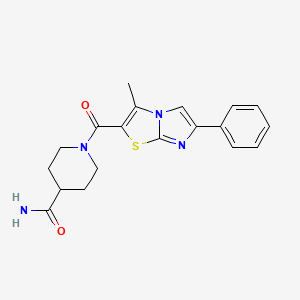 1-(3-Methyl-6-phenylimidazo[2,1-b]thiazole-2-carbonyl)piperidine-4-carboxamide