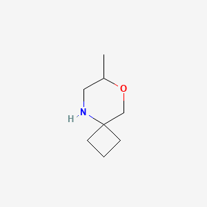 molecular formula C8H15NO B2558712 7-甲基-8-氧杂-5-氮杂螺[3.5]壬烷 CAS No. 1955540-56-3