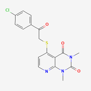 5-[2-(4-Chlorophenyl)-2-oxoethyl]sulfanyl-1,3-dimethylpyrido[2,3-d]pyrimidine-2,4-dione
