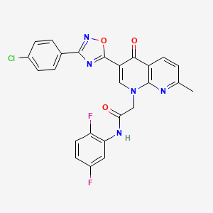 molecular formula C25H16ClF2N5O3 B2558718 N-(4-fluorophenyl)-4-{[2-(4-fluorophenyl)pyrimidin-4-yl]oxy}benzamide CAS No. 1112426-76-2