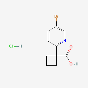 molecular formula C10H11BrClNO2 B2558730 1-(5-Bromopyridin-2-yl)cyclobutane-1-carboxylic acid hydrochloride CAS No. 2138531-01-6