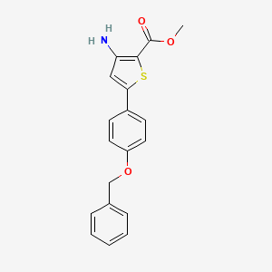 molecular formula C19H17NO3S B2558734 Methyl 3-amino-5-(4-(benzyloxy)phenyl)thiophene-2-carboxylate CAS No. 474843-40-8