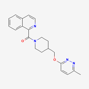 molecular formula C21H22N4O2 B2558736 Isoquinolin-1-yl-[4-[(6-methylpyridazin-3-yl)oxymethyl]piperidin-1-yl]methanone CAS No. 2380010-77-3