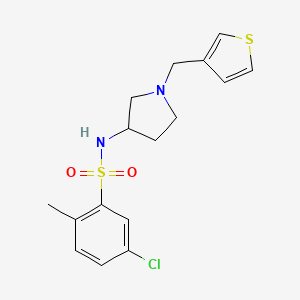 molecular formula C16H19ClN2O2S2 B2558739 5-chloro-2-methyl-N-(1-(thiophen-3-ylmethyl)pyrrolidin-3-yl)benzenesulfonamide CAS No. 2310140-74-8