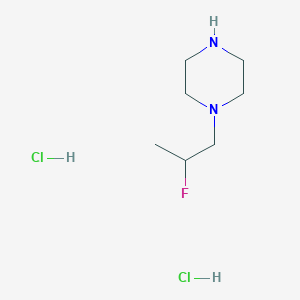 molecular formula C7H17Cl2FN2 B2558743 1-(2-Fluoropropyl)piperazine;dihydrochloride CAS No. 2411275-30-2