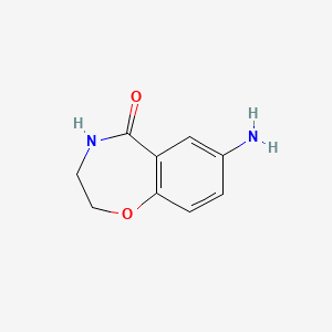 molecular formula C9H10N2O2 B2558744 7-Amino-3,4-dihydro-1,4-benzoxazepin-5(2H)-one CAS No. 1022969-21-6