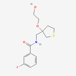 3-fluoro-N-((3-(2-hydroxyethoxy)tetrahydrothiophen-3-yl)methyl)benzamide