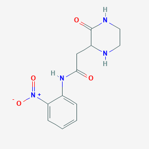 molecular formula C12H14N4O4 B2558767 N-(2-nitrophenyl)-2-(3-oxopiperazin-2-yl)acetamide CAS No. 367928-08-3