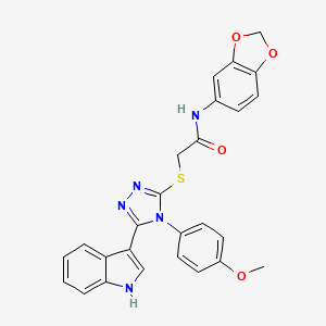2-((5-(1H-indol-3-yl)-4-(4-methoxyphenyl)-4H-1,2,4-triazol-3-yl)thio)-N-(benzo[d][1,3]dioxol-5-yl)acetamide