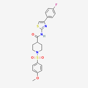 N-(4-(4-fluorophenyl)thiazol-2-yl)-1-((4-methoxyphenyl)sulfonyl)piperidine-4-carboxamide