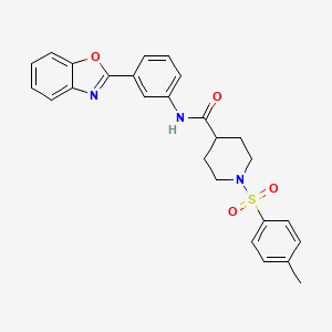 N-(3-(benzo[d]oxazol-2-yl)phenyl)-1-tosylpiperidine-4-carboxamide