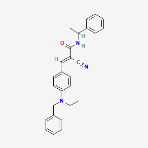 molecular formula C27H27N3O B2558775 (E)-3-[4-[benzyl(ethyl)amino]phenyl]-2-cyano-N-(1-phenylethyl)prop-2-enamide CAS No. 478017-61-7