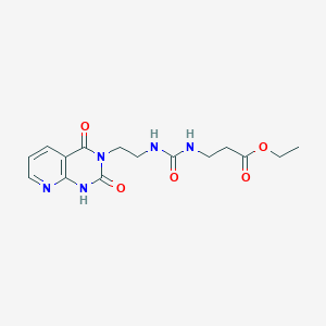 ethyl 3-(3-(2-(2,4-dioxo-1,2-dihydropyrido[2,3-d]pyrimidin-3(4H)-yl)ethyl)ureido)propanoate