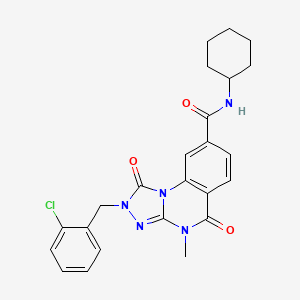 molecular formula C24H24ClN5O3 B2558782 2-(2-氯苄基)-N-环己基-4-甲基-1,5-二氧代-1,2,4,5-四氢-[1,2,4]三唑并[4,3-a]喹唑啉-8-甲酰胺 CAS No. 1105212-72-3