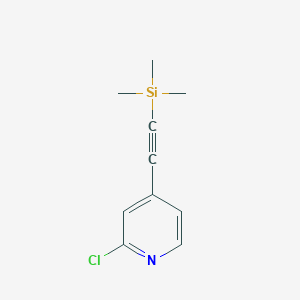 molecular formula C10H12ClNSi B2558785 2-Chloro-4-((trimethylsilyl)ethynyl)pyridine CAS No. 499193-57-6