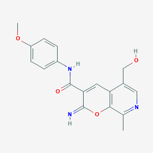 5-(hydroxymethyl)-2-imino-N-(4-methoxyphenyl)-8-methyl-2H-pyrano[2,3-c]pyridine-3-carboxamide