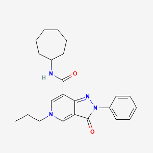 N-cycloheptyl-3-oxo-2-phenyl-5-propyl-2H,3H,5H-pyrazolo[4,3-c]pyridine-7-carboxamide