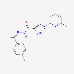 molecular formula C19H19N5O B2558795 N'-[(Z)-1-(4-methylphenyl)ethylidene]-1-(6-methyl-2-pyridinyl)-1H-imidazole-4-carbohydrazide CAS No. 477858-70-1