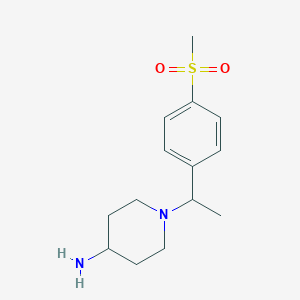 molecular formula C14H22N2O2S B2558803 1-[1-(4-甲磺酰基苯基)乙基]哌啶-4-胺 CAS No. 1038973-85-1