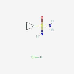 molecular formula C3H9ClN2OS B2558804 (Aminosulfonimidoyl)cyclopropane;hydrochloride CAS No. 2135509-42-9