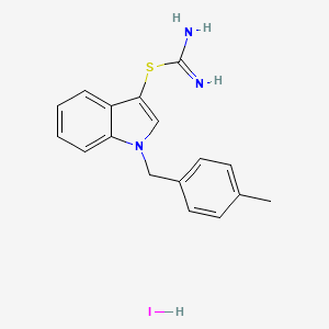 molecular formula C17H18IN3S B2558812 1-(4-Methylbenzyl)-1H-indol-3-yl imidothiocarbamate hydroiodide CAS No. 1052409-40-1