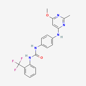molecular formula C20H18F3N5O2 B2558824 1-(4-((6-Methoxy-2-methylpyrimidin-4-yl)amino)phenyl)-3-(2-(trifluoromethyl)phenyl)urea CAS No. 946273-34-3