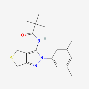 molecular formula C18H23N3OS B2558826 N-(2-(3,5-dimethylphenyl)-4,6-dihydro-2H-thieno[3,4-c]pyrazol-3-yl)pivalamide CAS No. 396723-59-4