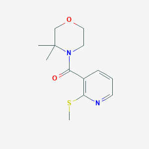 molecular formula C13H18N2O2S B2558830 (3,3-Dimethylmorpholin-4-yl)-(2-methylsulfanylpyridin-3-yl)methanone CAS No. 2179911-96-5