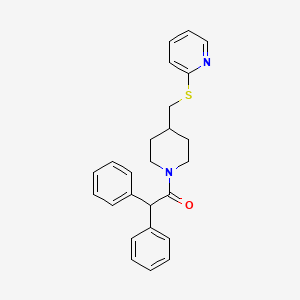 2,2-Diphenyl-1-(4-((pyridin-2-ylthio)methyl)piperidin-1-yl)ethanone