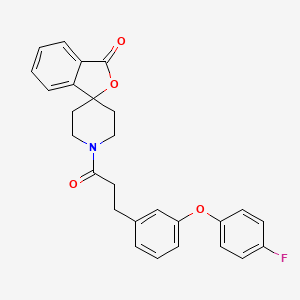 1'-(3-(3-(4-fluorophenoxy)phenyl)propanoyl)-3H-spiro[isobenzofuran-1,4'-piperidin]-3-one