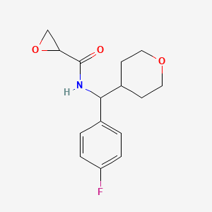 N-[(4-Fluorophenyl)-(oxan-4-yl)methyl]oxirane-2-carboxamide
