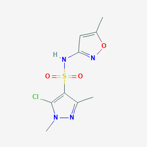 molecular formula C9H11ClN4O3S B2558851 5-chloro-1,3-dimethyl-N-(5-methyl-1,2-oxazol-3-yl)pyrazole-4-sulfonamide CAS No. 647825-41-0