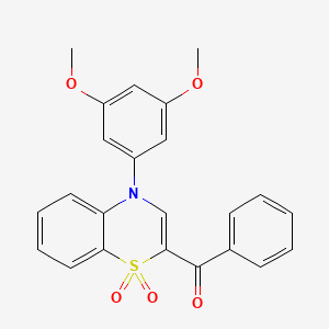 molecular formula C23H19NO5S B2558862 [4-(3,5-dimethoxyphenyl)-1,1-dioxido-4H-1,4-benzothiazin-2-yl](phenyl)methanone CAS No. 1114886-13-3
