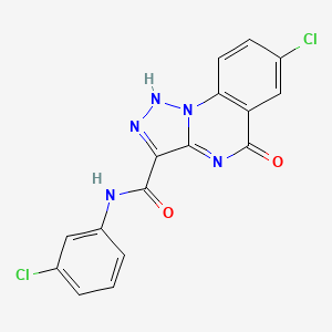 molecular formula C16H9Cl2N5O2 B2558863 7-chloro-N-(3-chlorophenyl)-5-hydroxy[1,2,3]triazolo[1,5-a]quinazoline-3-carboxamide CAS No. 1040698-78-9