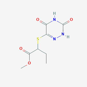 molecular formula C8H11N3O4S B255891 Methyl 2-[(3,5-dioxo-2,3,4,5-tetrahydro-1,2,4-triazin-6-yl)sulfanyl]butanoate 
