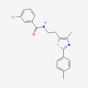 molecular formula C20H19ClN2OS B2558915 3-chloro-N-(2-(4-methyl-2-(p-tolyl)thiazol-5-yl)ethyl)benzamide CAS No. 893997-53-0