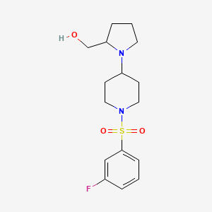 molecular formula C16H23FN2O3S B2558960 (1-(1-((3-Fluorophenyl)sulfonyl)piperidin-4-yl)pyrrolidin-2-yl)methanol CAS No. 1448066-27-0