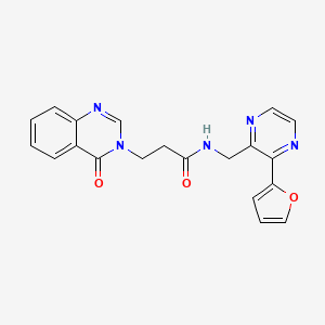 N-((3-(furan-2-yl)pyrazin-2-yl)methyl)-3-(4-oxoquinazolin-3(4H)-yl)propanamide