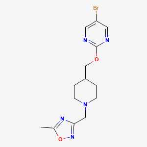 3-[[4-[(5-Bromopyrimidin-2-yl)oxymethyl]piperidin-1-yl]methyl]-5-methyl-1,2,4-oxadiazole