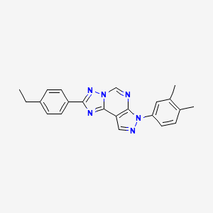 molecular formula C22H20N6 B2558976 7-(3,4-dimethylphenyl)-2-(4-ethylphenyl)-7H-pyrazolo[4,3-e][1,2,4]triazolo[1,5-c]pyrimidine CAS No. 899393-52-3