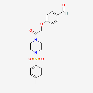 4-[2-[4-(4-Methylphenyl)sulfonylpiperazin-1-yl]-2-oxoethoxy]benzaldehyde